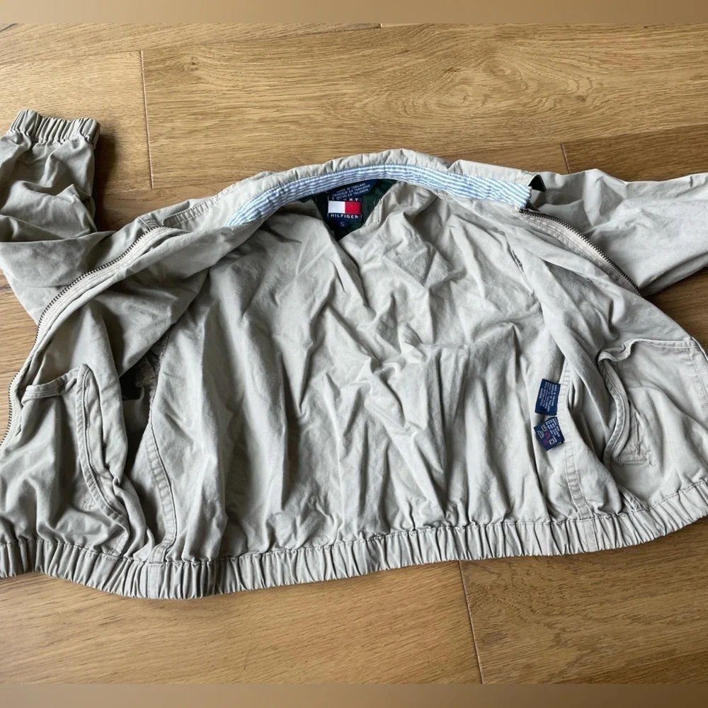Tommy Hilfiger khaki spring collared bomber style jacket size 5